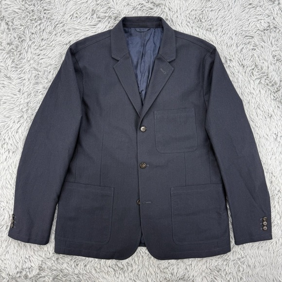 Other - Wallace‎ & Barnes Blazer Men's 42R (fits 44) Navy Subalpino Wool Unlined J Crew